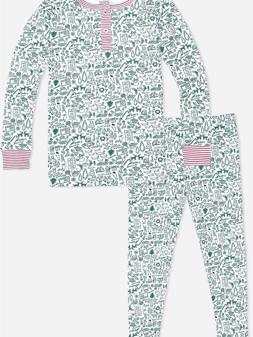 Pima Cotton Christmas Holiday Festive Pajama Set Joy Street Long sleeve/ Pants